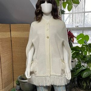 Vintage Fringe Cape Coat
